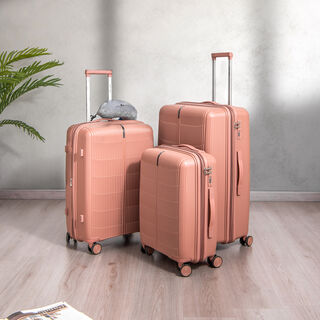 Travel vision durable PP 3 pcs luggage set, blush