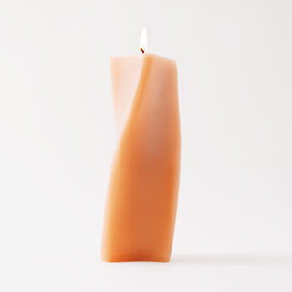 Homez candle spiral triangle shape 19.5cm, orange