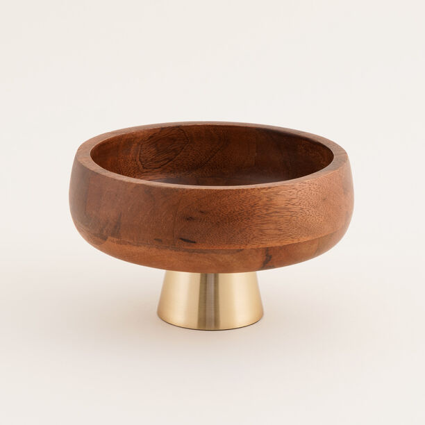 لا ميسا وعاء تقديم خشبي بقاعدة معدنية 18.5سم image number 1