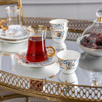 18 Piece Tea And Coffee Set Gratitude Glass With Gold Pattern image number 0