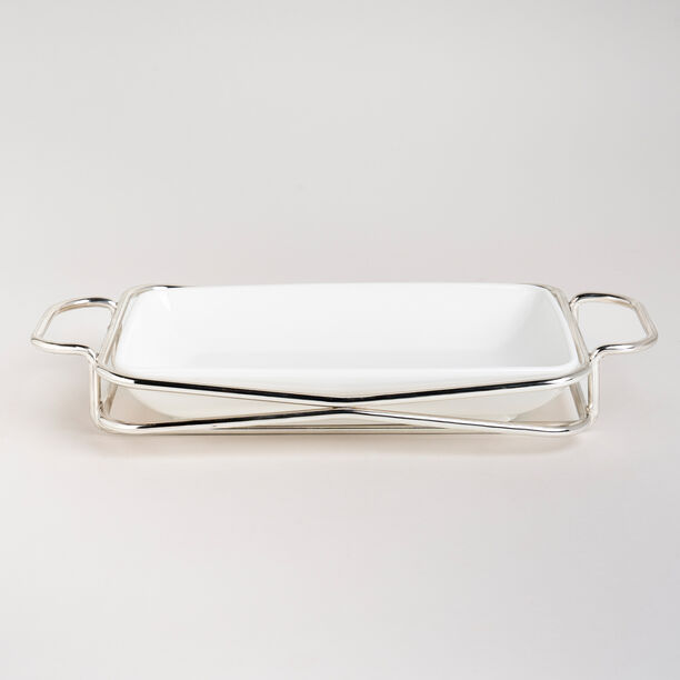Rectangular Plate With Stand Silver image number 0