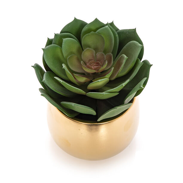 Aritificial lotus plant in a ceramic pot image number 2