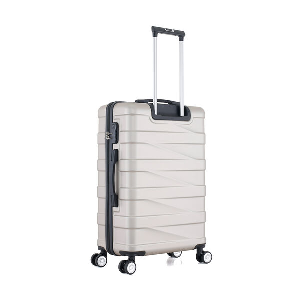 3 Piece Set Abs Trolley Case Horizontal Stripes Champagne image number 6