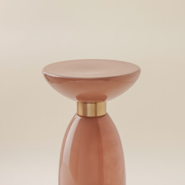 Homez glass side table 30*56cm, brown image number 1