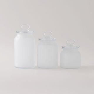 Alberto 3 pcs frosted glass canister set