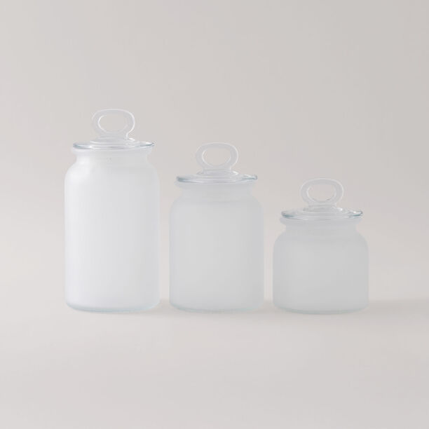 Alberto 3 pcs frosted glass canister set image number 0