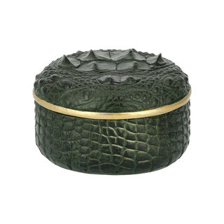 Deco Box Crocodile Resin 14*14*9Cm