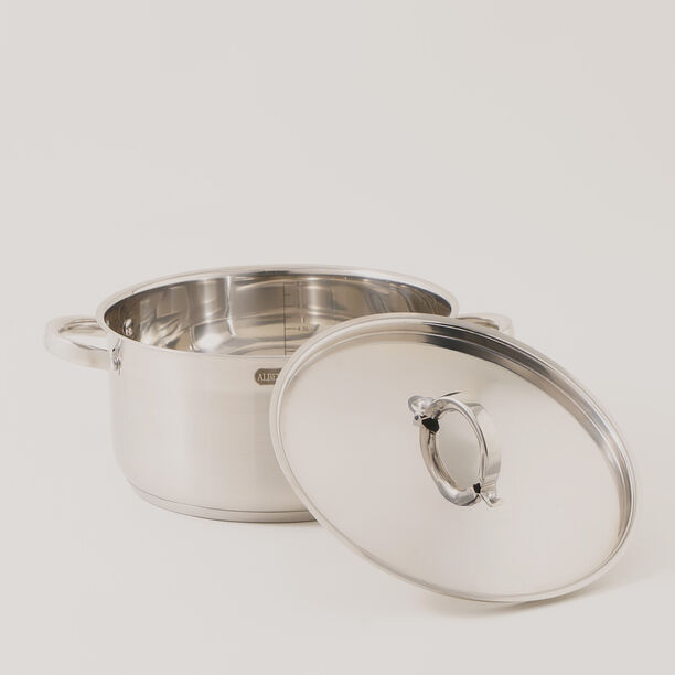 Alberto stainless steel 11pcs cookware set silver body gold handles image number 5