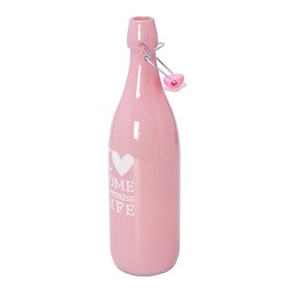 Alberto Glass Bottle Color Painted With Plastic Clip Lid Pink
