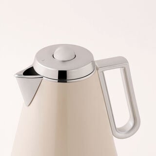 دلتي دلة ستانلس ستيل، لؤلؤي بيج مع فضي 1 لتر