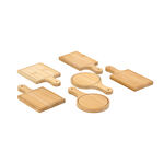 6 Pcs Bamboo Serving Trays Set image number 2