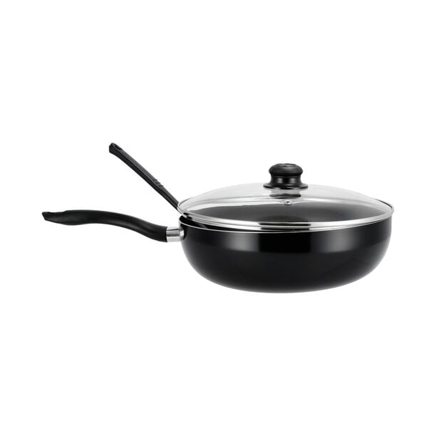 Non Stick Round Deep Frypan With Glass Lid image number 2