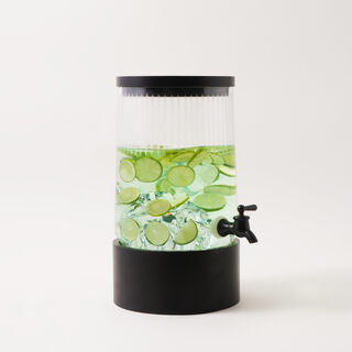 La Mesa glass beverage dispenser with black base 3.2L