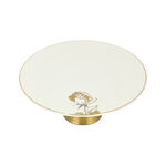 La Mesa white porcelain cake stand with gold base image number 1