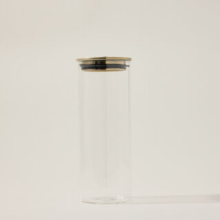 Alberto glass storage jar with gold lid 1500 ml