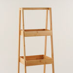 Homez Bamboo Rectangular 3 Tier Bath Shelf 32*30*90Cm, Beige image number 2