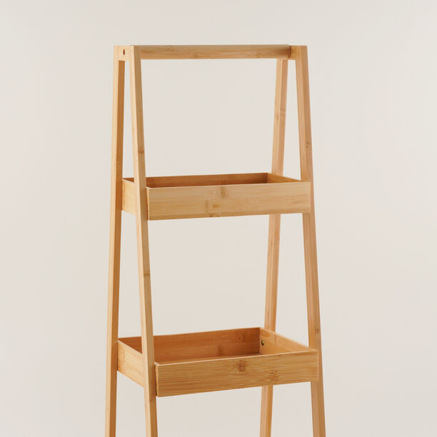 Homez Bamboo Rectangular 3 Tier Bath Shelf 32*30*90Cm, Beige image number 2
