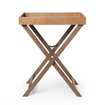 هومز طاولة خدمة قابلة للطي بقاعدة جلد، بني فاتح، 60*40*76سم image number 0