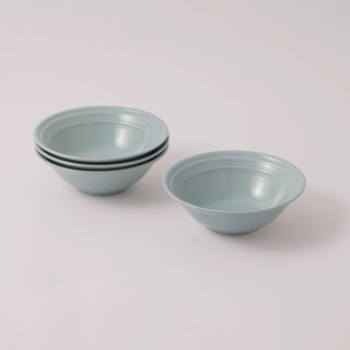 La Mesa embossed porcelain salad bowl set, 4pcs, green 7"