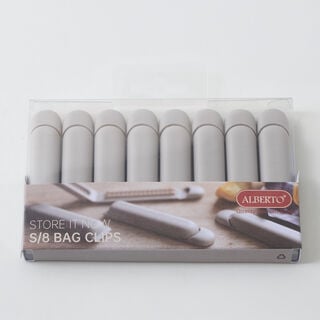 Alberto set of 8 bag clips 8.5*1.7*2cm, rock grey