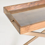 Homez console table with teak wood top and steel base, 160*45*80cm image number 1