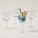 Glass Stem Goblets Cold Spot And Blue Luster image number 4