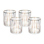 LA MESA 4 PCS GLASS TUMBLERS GOLD DECAL image number 0