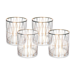 LA MESA 4 PCS GLASS TUMBLERS GOLD DECAL