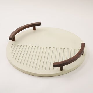 Serving tray cream & walnut 40.5*40.5*6 cm