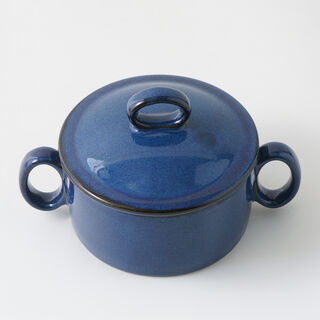 La Mesa stoneware mid bowl with lid, blue 15.2*10.3*5.1 cm