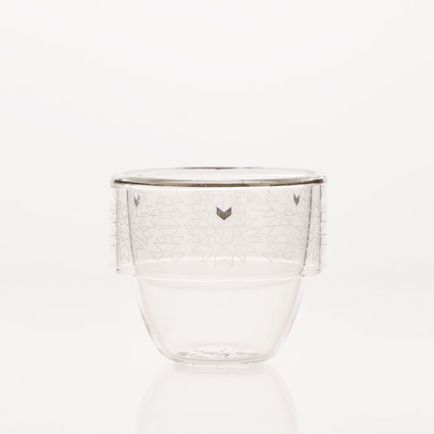 Dallaty white glass Saudi coffee cups set 6 pcs image number 1