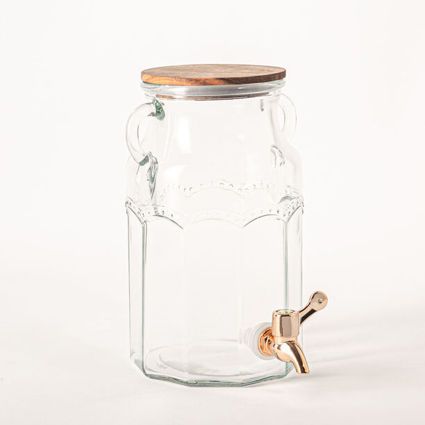 La Mesa 2 pcs glass juice dispensser with wooden base 3.1 L image number 3