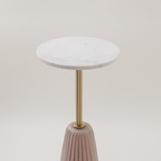 Homez marble side table 30*64cm, pink