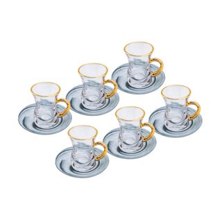 La Mesa Arabic Tea Set 12 Pieces Marble & Gold
