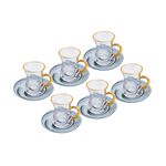 La Mesa Arabic Tea Set 12 Pieces Marble & Gold image number 0