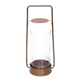 Metal And Glass Candle Holder Gold