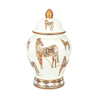 Decorative Jar Horse Design