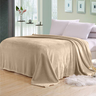 Cottage micro flannel blanket beige 220*240 cm