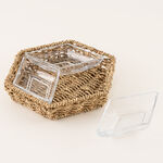 La Mesa glass section bowl with rattan base 25*21.5*5 cm image number 3