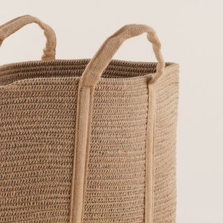 Homes Rectangular Jute Storage Basket, Brown