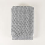 Boutique Blanche Loft 100% Cotton Knitted Throw Light Grey 130*180cm image number 0