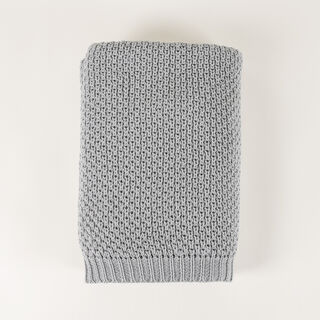 Boutique Blanche Loft 100% Cotton Knitted Throw Light Grey 130*180cm