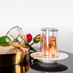 Dallaty white porcelain and glass Tea and coffee cups set 18 pcs image number 0