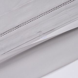 Boutique Blanche Ladder Lace Duvet Cover Set 100% Cotton 300Tc Light Grey 260*240 Cm