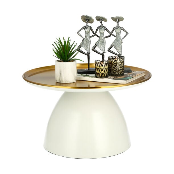 Metal Coffee Table Base Gold Top White image number 2
