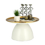 Metal Coffee Table Base Gold Top White image number 2