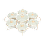 7 Pcs Round Food Warmer With Stand image number 3