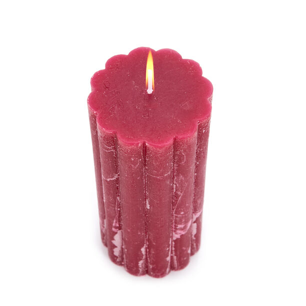Pillar Candle Rustic, Ridge Burgundy Berry  image number 2