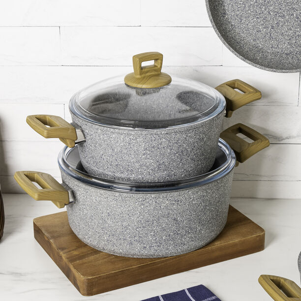 Alberto granite cookware set greystone 7 pcs image number 1