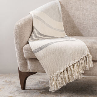 Texture woven throw 130*170cm grey